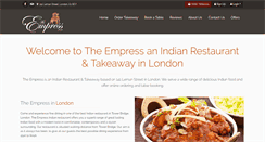Desktop Screenshot of empressindian.co.uk